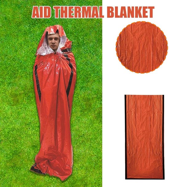 Kampeer Slaapzak - Thermische Slaapzak - Buiten Overnachten - Waterdicht Winddicht - 266x91 cm - Oranje — afbeelding 5