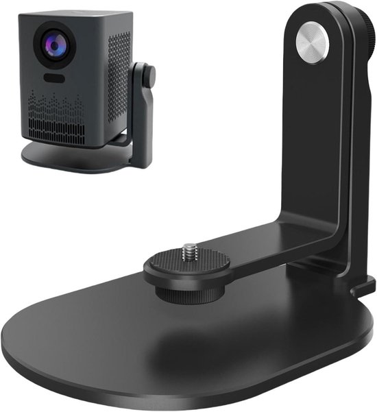 Projector bureauhouder 360° draaibaar en kantelbaar, stevige projector standaard van ABS en aluminium, compact ontwerp