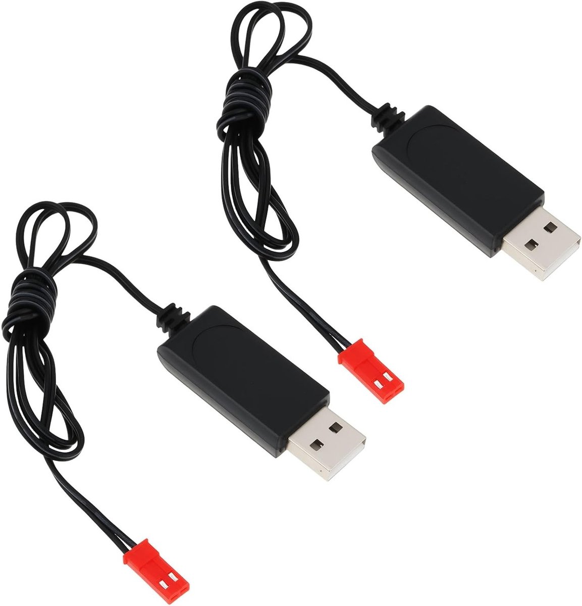 2Pcs 2Pin JST RC Drone Lader met 3.7V USB Connector van 60cm voor FAO Schwarz ThunderBolt Jet en andere modellen
