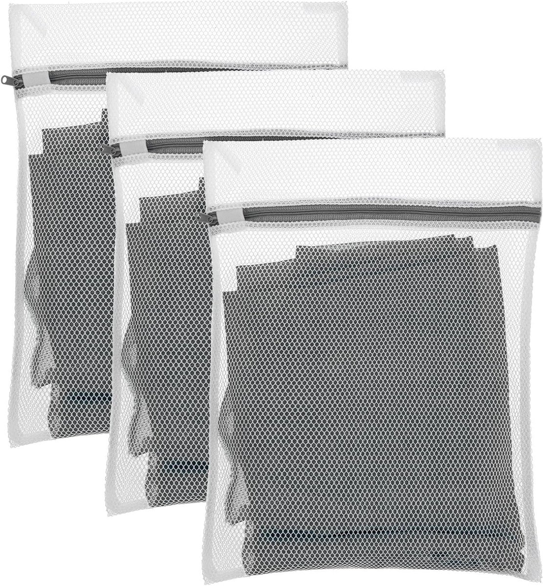 Set van 3 Kleine Mesh Waszakken voor Delicate Kleding - Ideaal voor Lingerie, Ondergoed en Babykleding - Duurzame Waszakken voor de Wasmachine 40x30cm