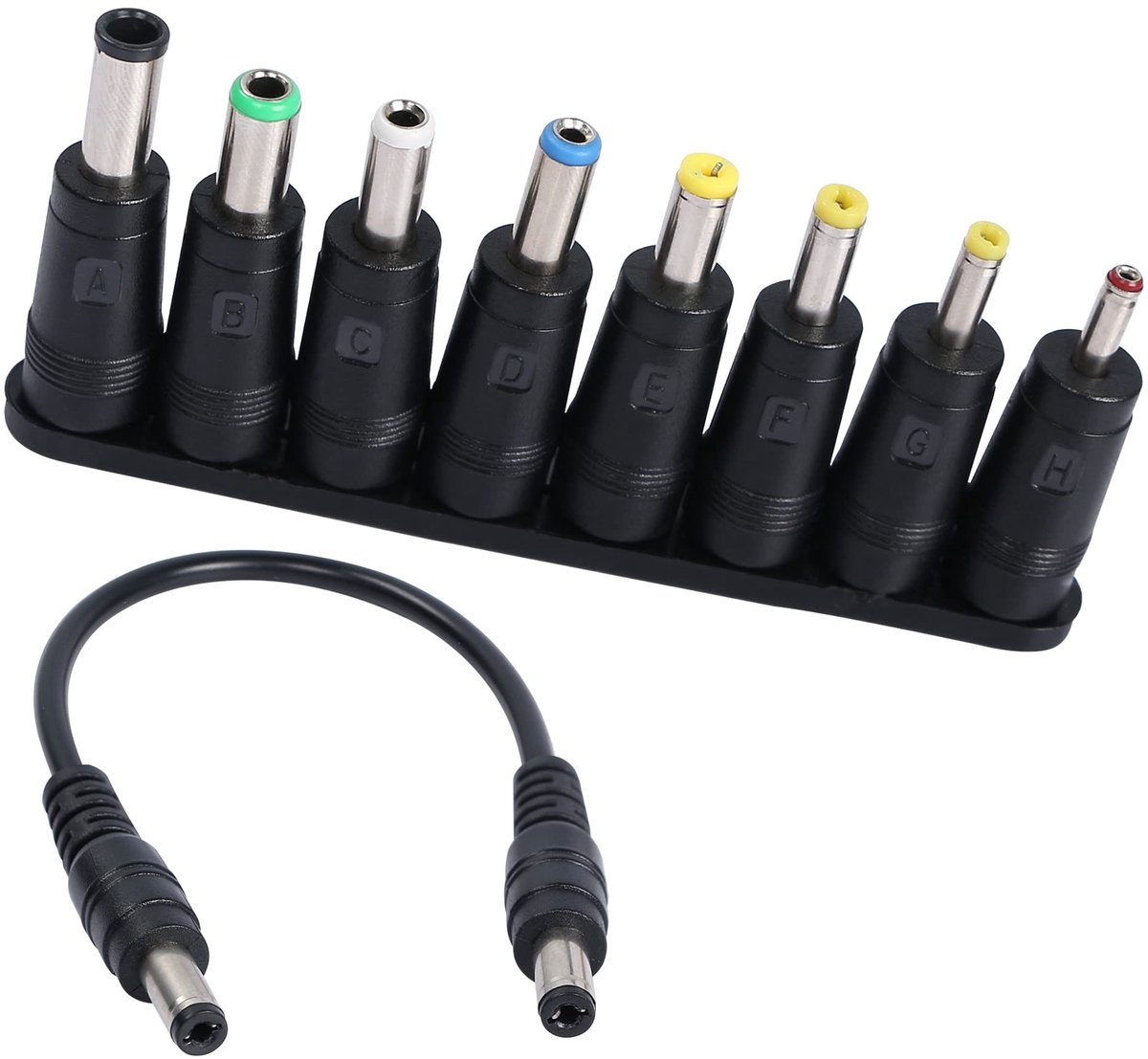 QIANRENON 8-in-1 DC Laptop Power Adapter met 8 Verwisselbare Stekkers