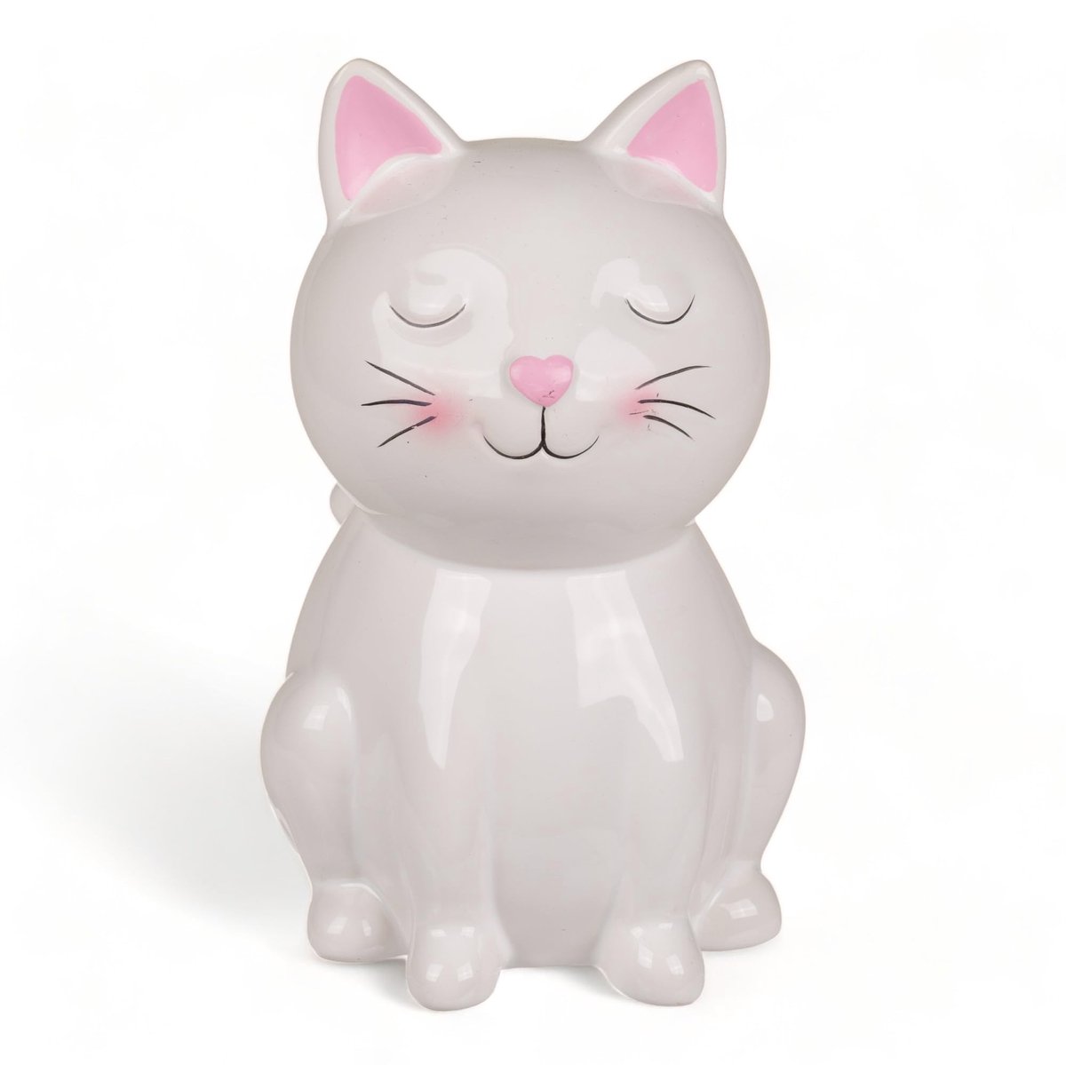 aladdien - Keramische spaarpot - Spaarpot met slot - Schattig ontwerp - Kat wit - Voor kinderen en volwassenen - Perfect voor geldgeschenken