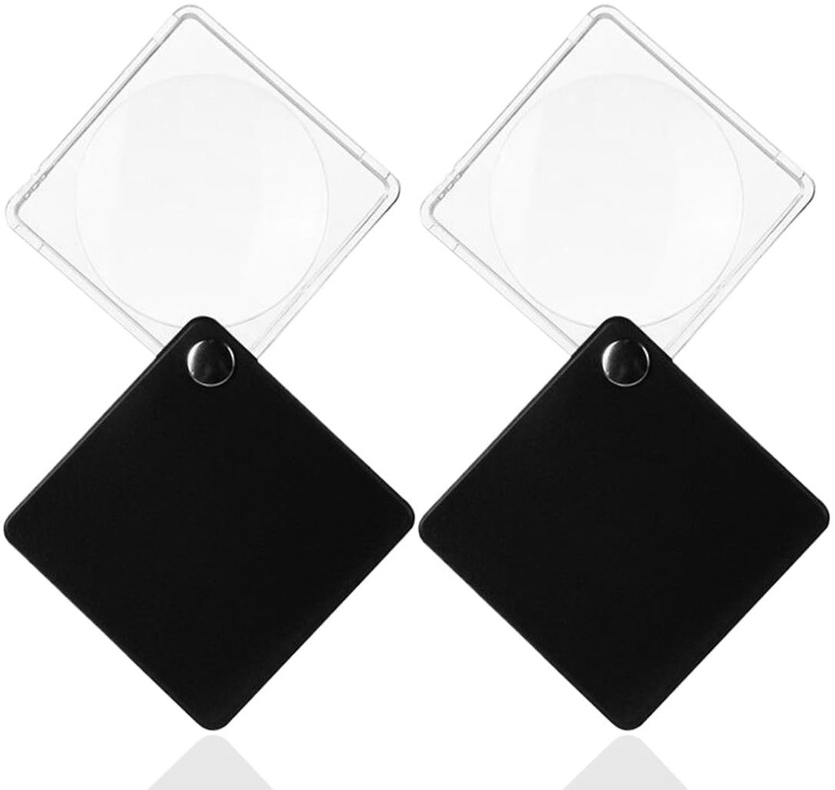 Allecto - Opvouwbare zakloep - mini-zakloep - ideaal voor kantoor en lezen - zwart - draagbaar en opvouwbaar - set van 2 - compact formaat