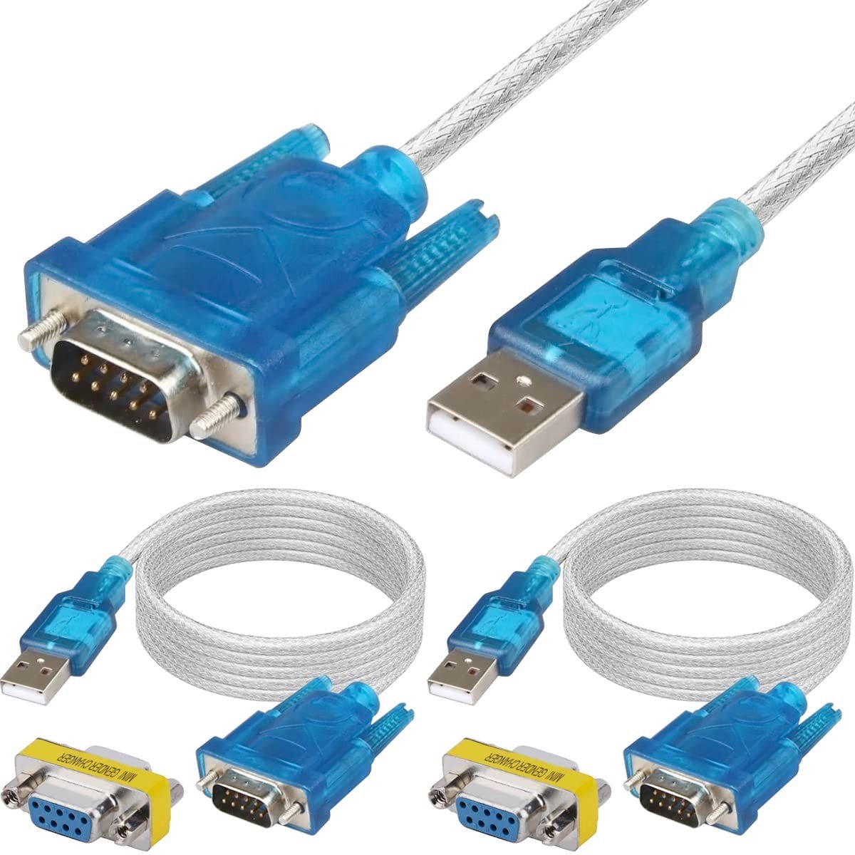 USB naar RS232 Adapter - USB 2.0 naar DB9 Serial Kabel 9 Pin Male - 2 Stuks