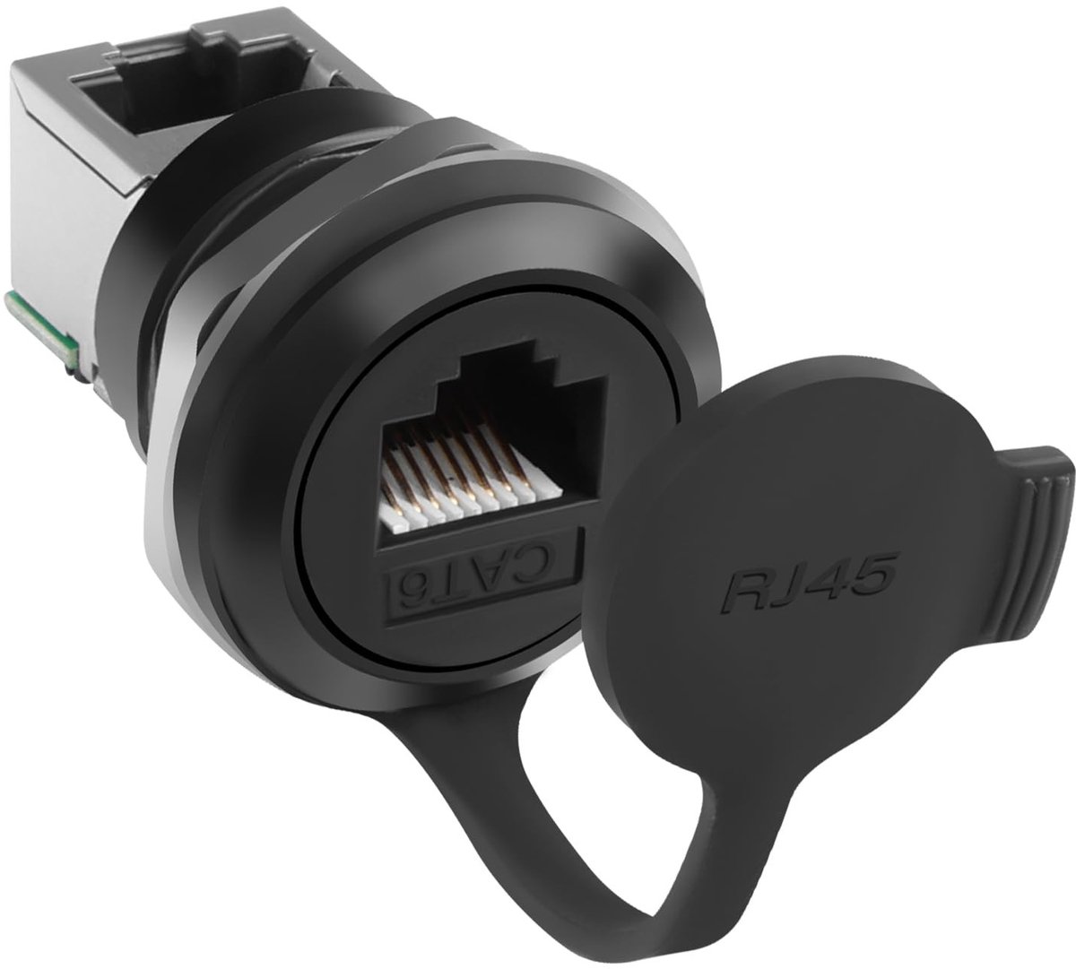 QIANRENON CAT6 RJ45 90° Hoek Netwerksocket - Stevige Ethernet Adapter voor Binnen en Buiten