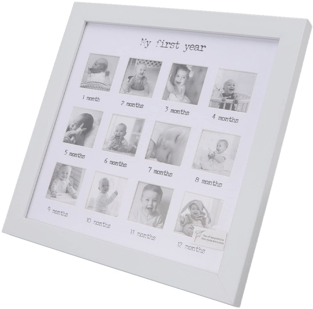 Store_9 - Maandfotolijst - Groeiregistratie - Robuust materiaal - Eerste jaar - Babyherinnering - Perfect voor pasgeborenen - 25 cm x 1,8 cm
