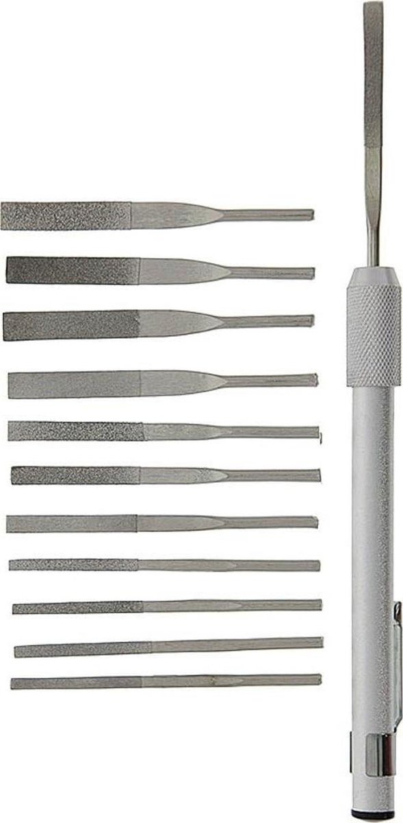 Diamant Vijlset - Metaalvijlen - Vormgeven Materialen - Industriële Diamant Coating - 12 Stuks - Goud Zilver