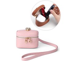 Chanel Mini damestasje in de vorm van een lippenstift - crossbodytasje van zacht leer - portemonneetje - tasje in -stijl - sleutelhangertje - bedeltje - roze