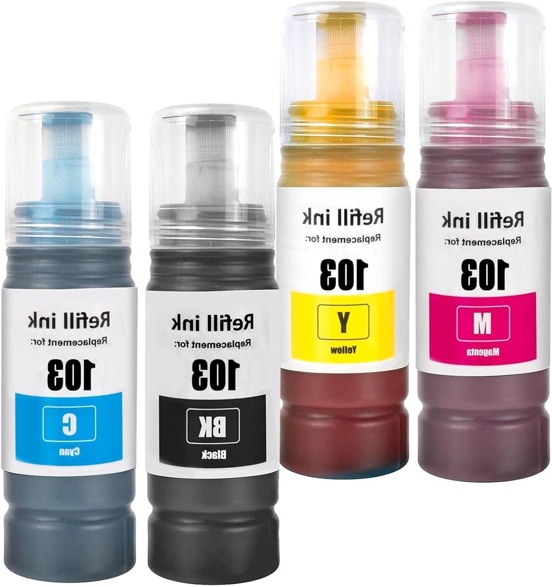 Inkjet Printer Inkt - Printerinkt Multipack - Levendige Kleuren Printen - Hoge Pagina Opbrengst - 4-Pack 70ml - Veelkleurig
