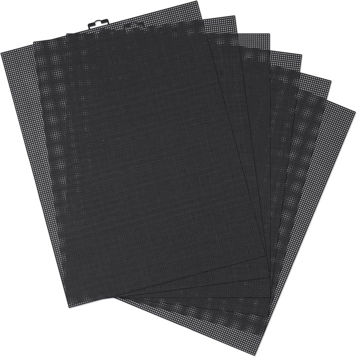 Kunststof Gaas Vellen - Plastic Canvas - Ambachtelijk Knutselen - Stevig Duurzaam Materiaal - 6 Stuks 333x260mm - Zwart