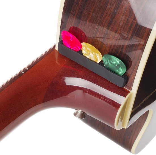 Plectrum Houder - Picks Organizer - Muziek Maken - Innovatief Groef Ontwerp - Houdt 3 Plectrums - Zwart — afbeelding 5