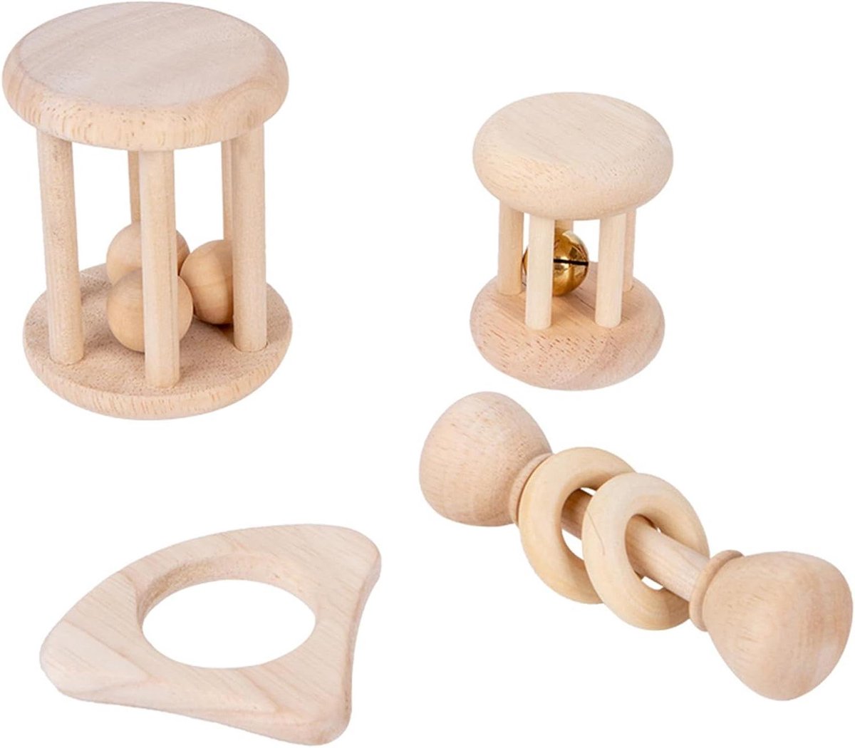 Konijnenspeelgoed Hout - Knaagdier Speeltjes - Tandverzorging Dieren - Natuurlijk Materiaal - 11.5x10x7 cm - Houtkleur