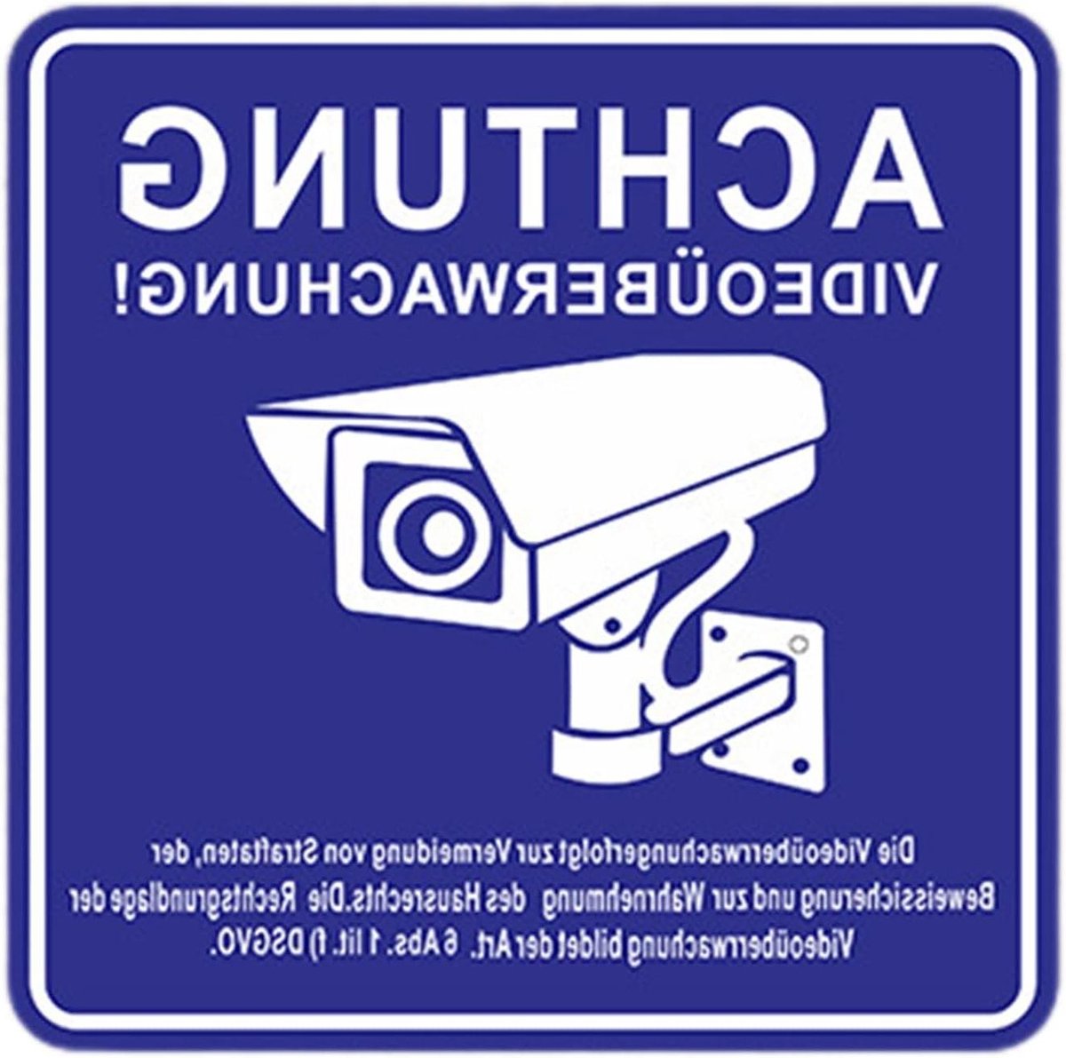 Video Observatiebord - Beveiligingssticker Camera - Eigendom Beveiligen - Weerbestendig PVC - 14 x 14 cm - Veelkleurig