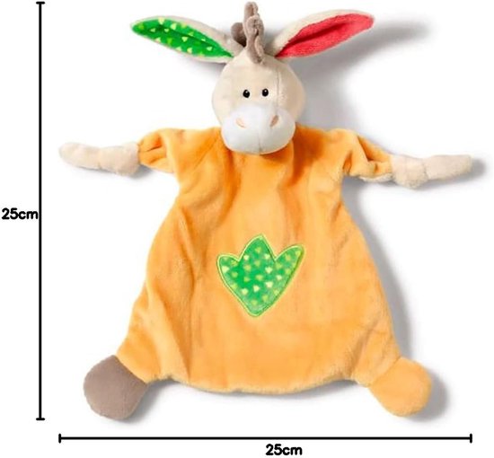 Knuffeldoekje ezel - Zacht knuffel - Baby knuffelen - Zacht pluche - 25 x 25 cm - Geel van Merkloos — afbeelding 3