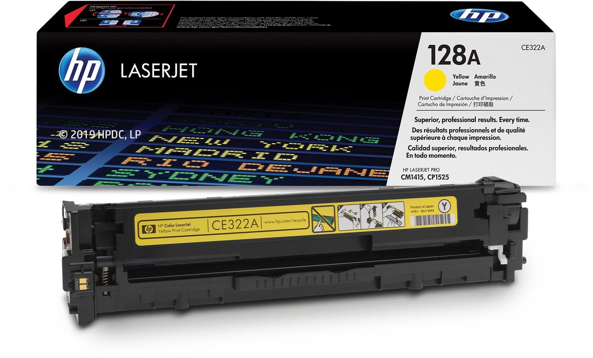 HP 128A gele LaserJet tonercartridge (CE322A) thumbnail 2