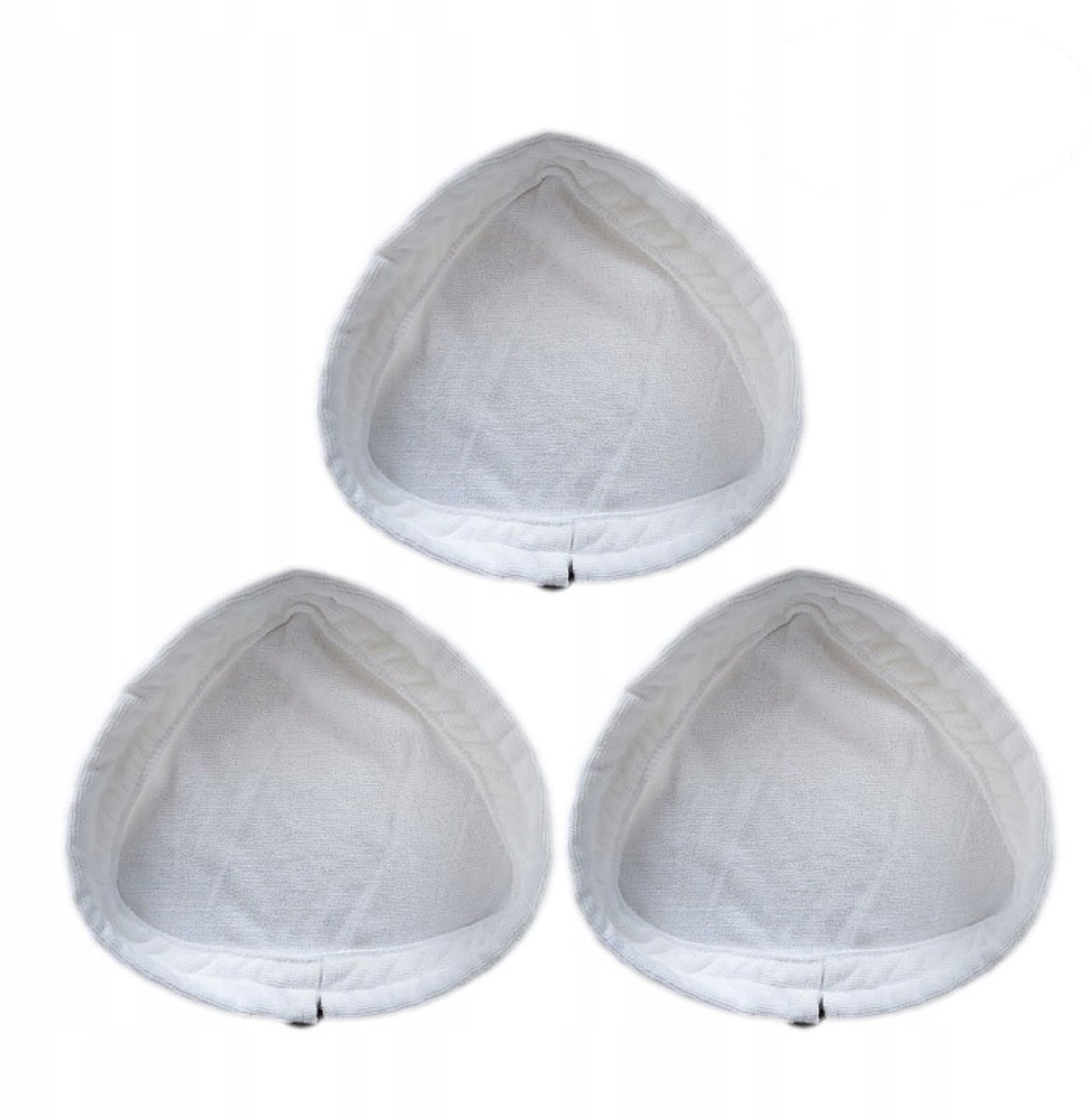 Set van 3 universele witte driehoekige stoommophoezen, herbruikbaar.