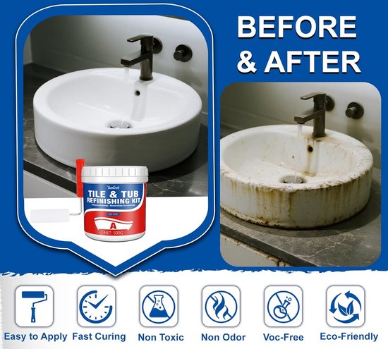 Badkuip reparatieset - Reparatieset Bad - Beschadigingen Herstellen - Matte Afwerking - 1000 Gram - Wit van Merkloos — afbeelding 3