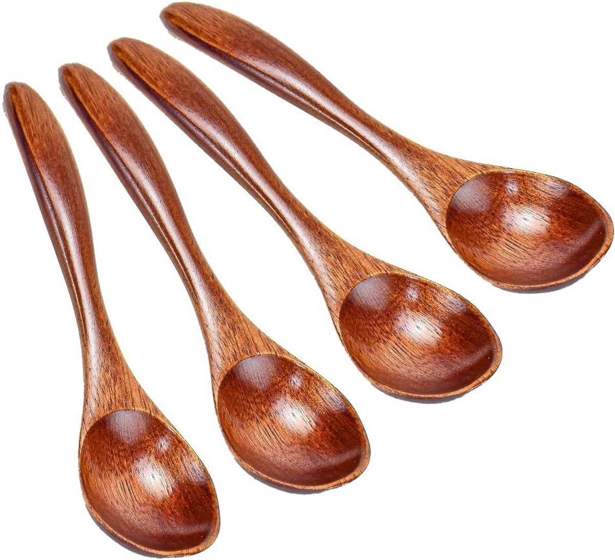 Set van 4 natuurlijke houten lepels voor een veilige keukenervaring