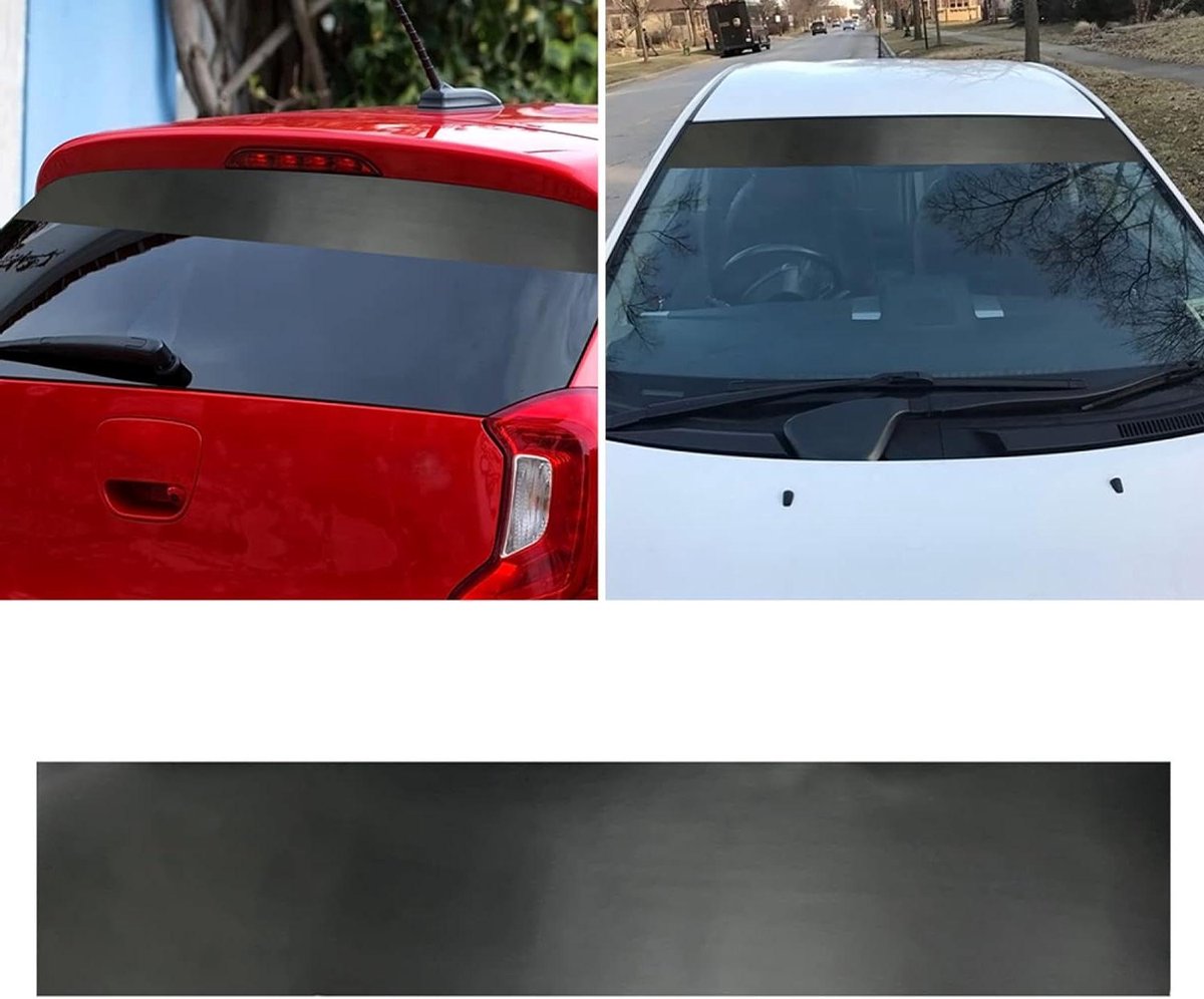 Zonneklep Strip - Auto Zonnescherm - Blinderen Voorruit - Mat Zwart Vinyl - 130x20cm - Zwart