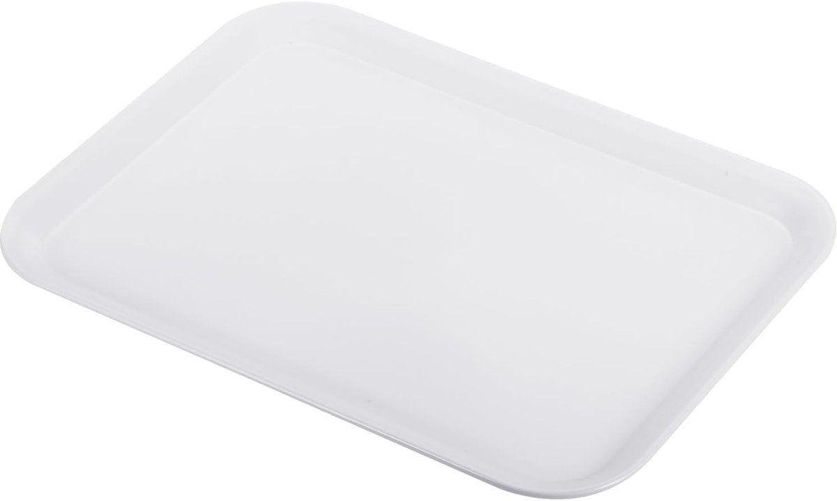 Herbruikbare Rechthoekige Fast Food Dienblad voor Cafetaria en Keuken (Wit)