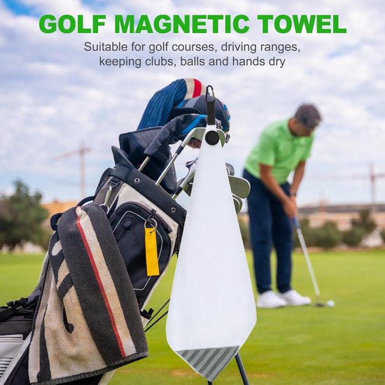 24 x 16 Inch Magnetische Golf Handdoek met Draad Reinigingsdoek - 2 Stuks Microvezel Wafelpatroon Handdoeken met Magneet en Clip voor Golfkarren en Golfuitrusting - Rood/Wit van Dailygoods — afbeelding 4