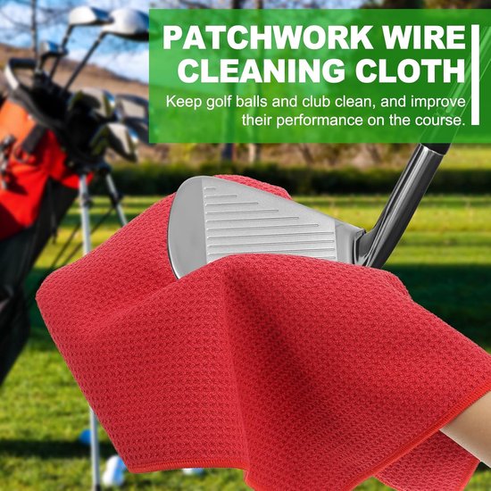 24 x 16 Inch Magnetische Golf Handdoek met Draad Reinigingsdoek - 2 Stuks Microvezel Wafelpatroon Handdoeken met Magneet en Clip voor Golfkarren en Golfuitrusting - Rood/Wit van Dailygoods — afbeelding 3