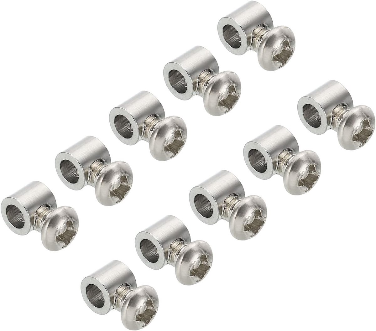 5.3x6mm Draadropeclips - 30Pcs Stalen Kabelklemmen - 3.5mm Enkele Gat Draadbevestigingsclip met M4*0.7 Schroeven voor Kabel en Bevestigingen
