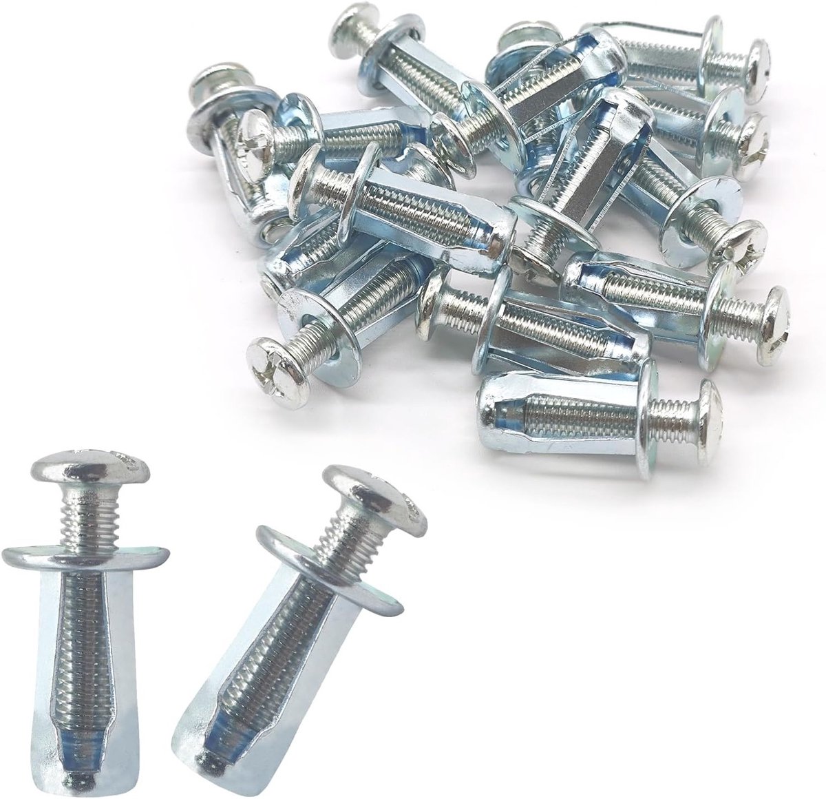 Set van 15 Metalen Ankers M6 x 30 voor Holle Ruimtes, Geschikt voor Gipsplaten en Plafonds, Ideaal voor Bevestigen en Verstevigen