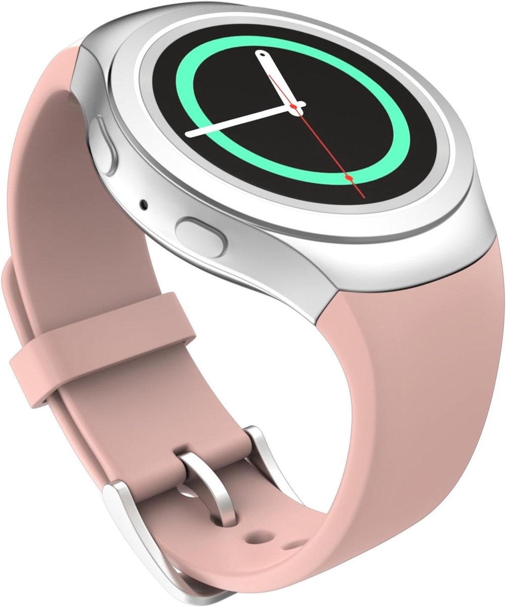 Zachte Siliconen Vervangband voor Sporthorloge, Geschikt voor Samsung Gear S2, Comfortabele en Duurzame Polsband, Vintage Roze Kleur, Ideaal voor Actieve Gebruikers