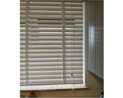 Houten Jaloezieën - Venetiaanse Blinds - Raamdecoratie - 50mm Lamellen - Extra Breed - Wit