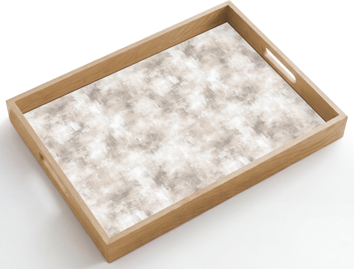 Dienblad hout 50x35 cm - Schootdienblad - Organisch - Patroon - Gemêleerd - Borrelplank rechthoek - Plateau dienbladen