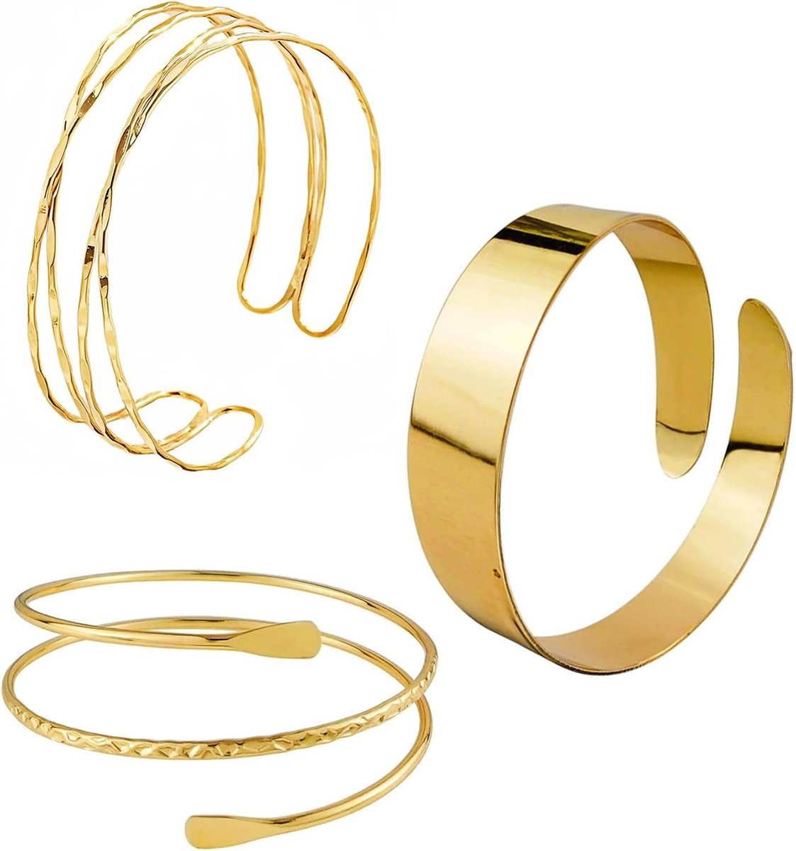 Verstelbare Boho Arm Wrap Armbanden Set van 2 - Open Cuff Armbanden voor Feestjes, Festivals en Modebewuste Outfits