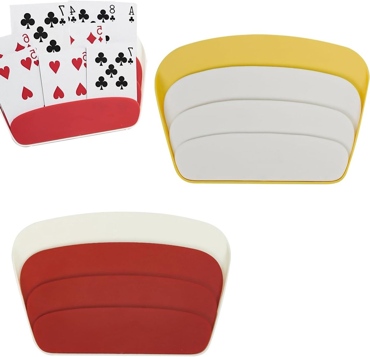 Praktische Kaart Houder van Plastic voor Poker, Geschikt voor Kinderen, Volwassenen en Senioren, Set van 2