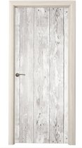 Deurposter 80x205 cm - Deursticker Brocante - Grijs - Wit - Plank - Meubelfolie zelfklevend - Deurfolie woonkamer - Interieurfolie fotobehang - Deur plakfolie - Deurstickers - Deurbehang sticker - Kamer decoratie