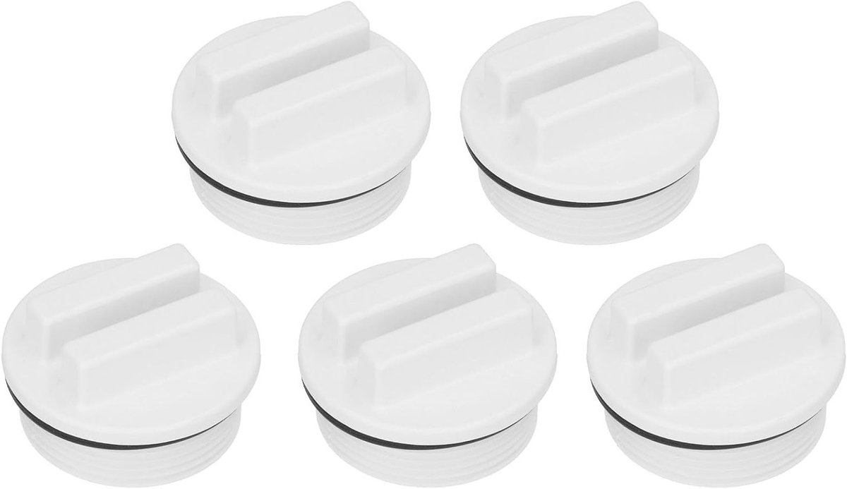 5 Stuks 1,5 inch Zwembadfilter Afvoerplug met Schroefdraad voor Spa en Wintergebruik, Inclusief O-Ringen