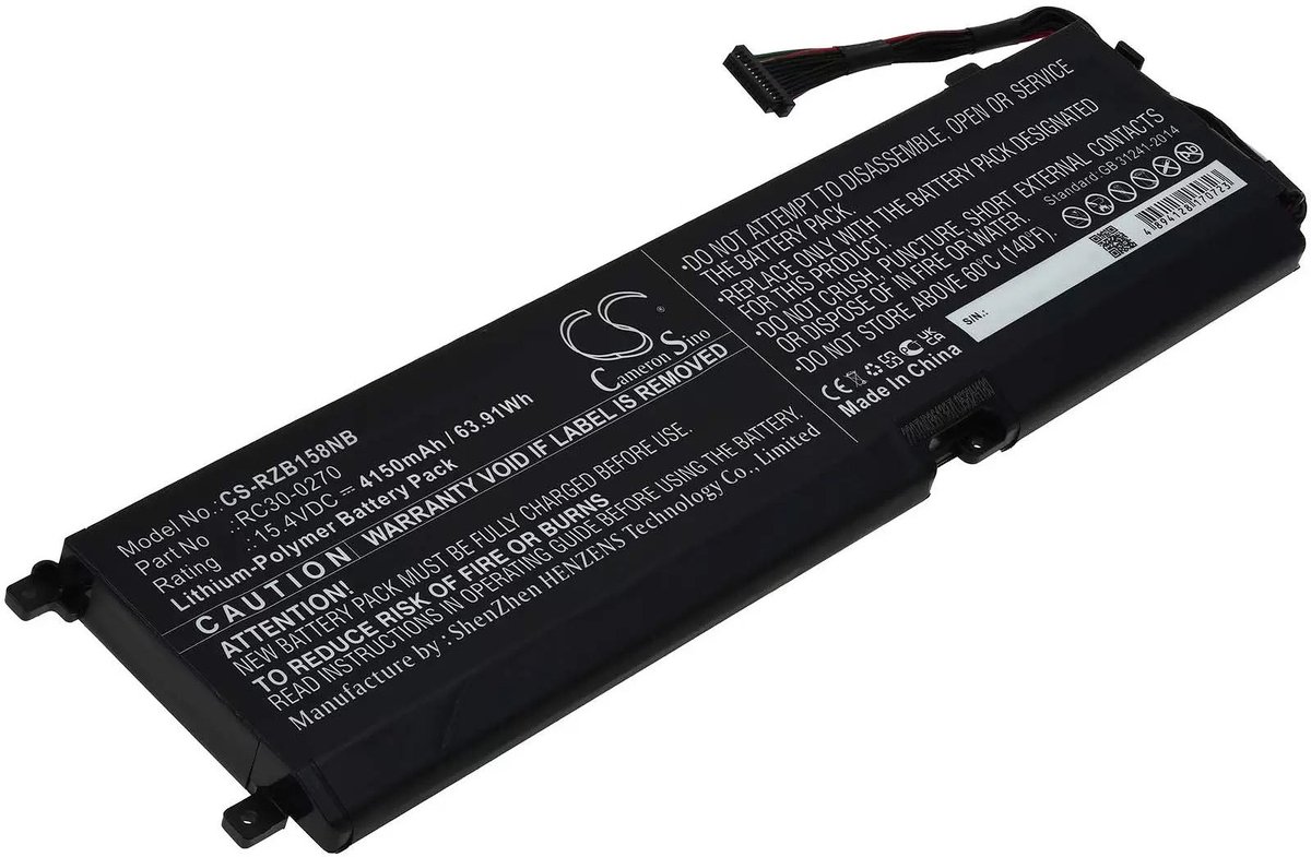 Batterij voor gaminglaptop Razer Blade 15 2018 / RZ09-03009 / type RC30-0270 - 15,4V - 4150 mAh