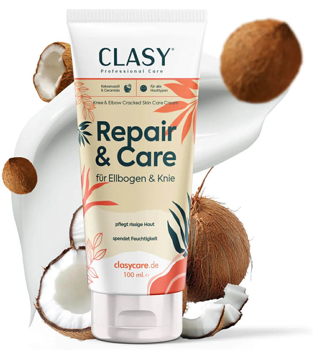 Clasy Care Professionele Knie- en Elleboogverzorgingscrème - Intensieve Verzorging voor Droge en Ruwe Huid – Verzachtend & Hydraterend – 100 ml