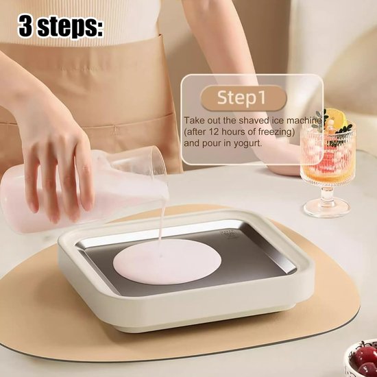 Rol IJs Maker - IJsplaat Yoghurt - Desserts Maken - Roestvrij Staal - 26 x 21 x 3.8 cm - Meerkleurig van Merkloos — afbeelding 3