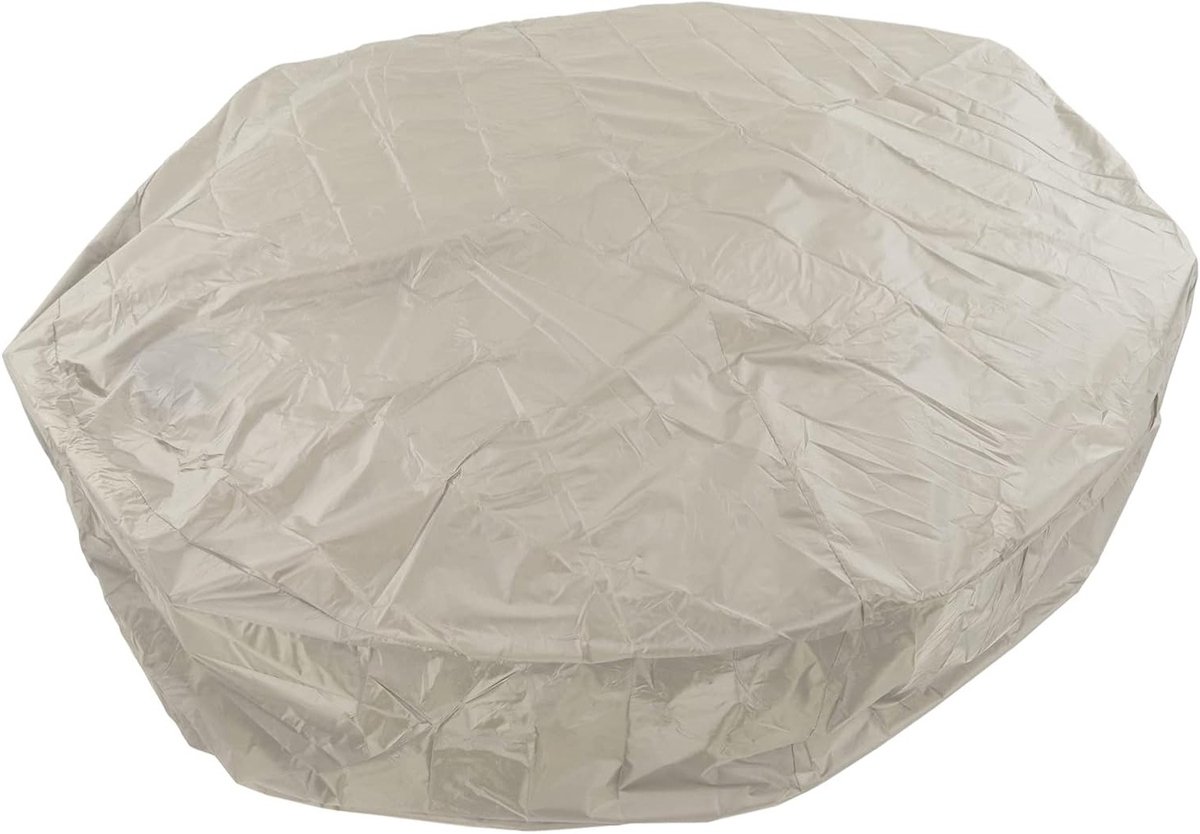 Ronde Badhoezen voor Buiten, SPA Covers, Tuinmeubilair Beschermhoezen en Overkappingen voor Rond Zwembad met Trekkoord (Beige Kleur)