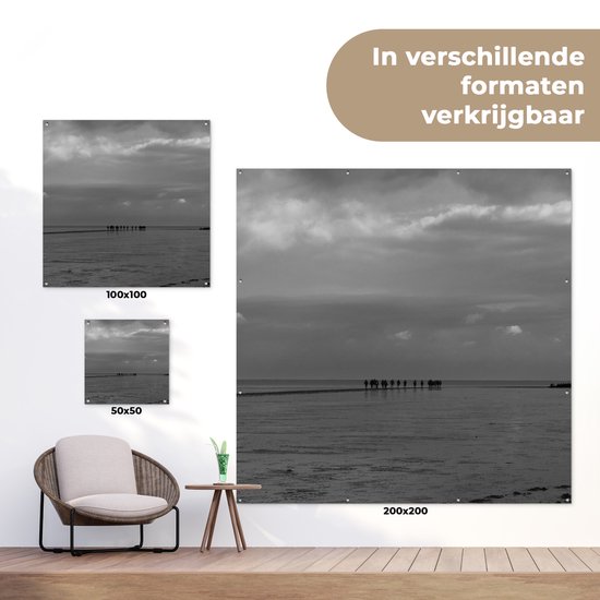 Posters de jardin Mer des Wadden - Zwart - Wit - Mer des Wadden - 50x50 cm