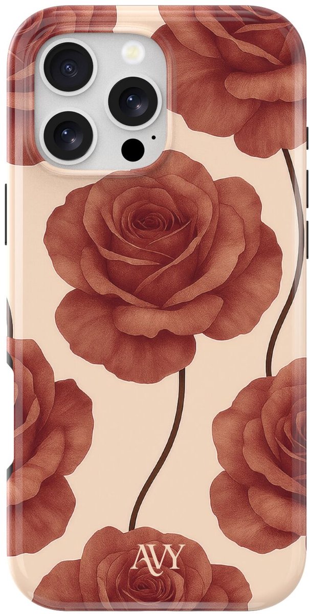 AVY Hard Shell Back Cover | geschikt voor Apple iPhone 16 Pro Max | Botanique Roses | Compatibel met MagSafe & Qi2