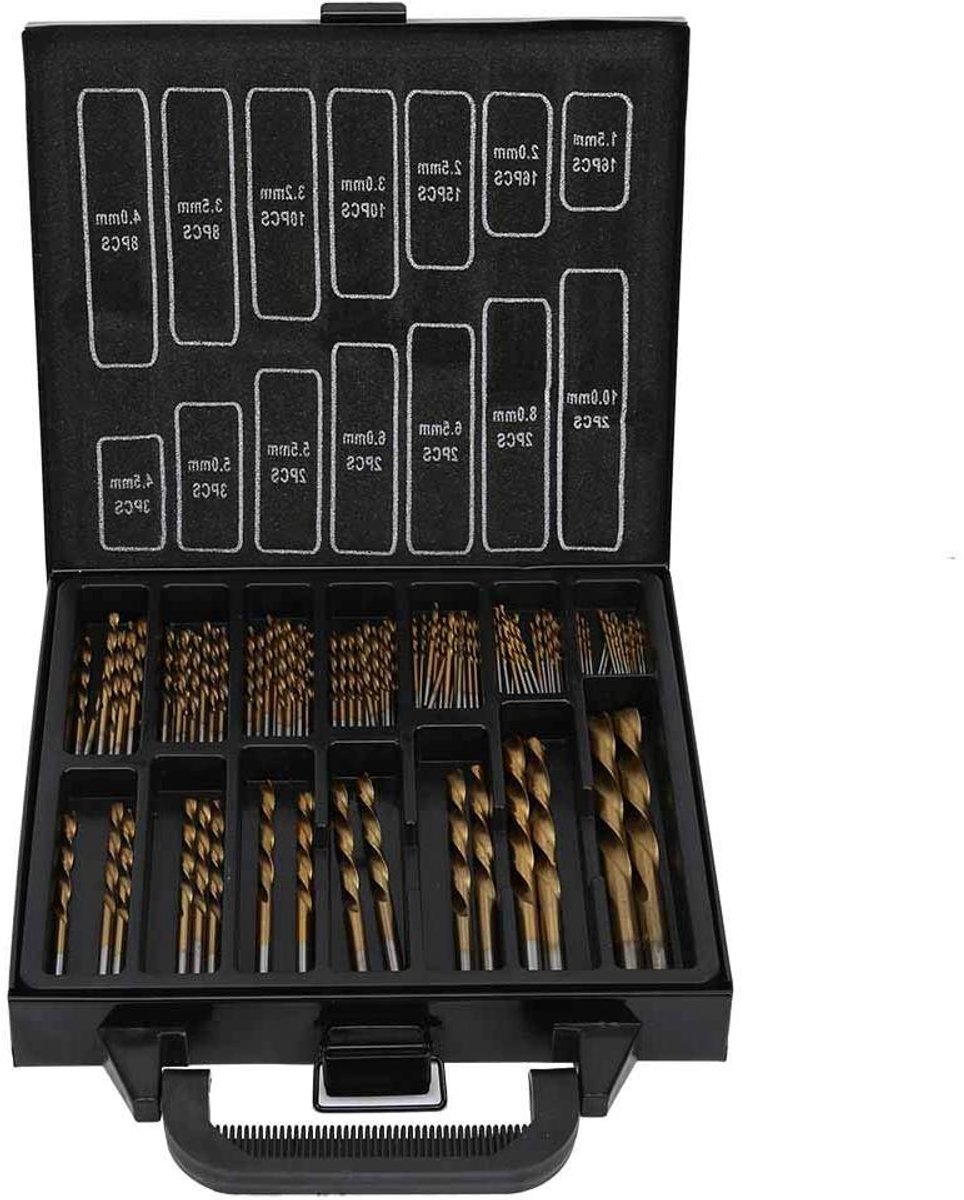 Twists Borenset - Metaal Hout Boren - Klusprojecten Uitvoeren - Titanium Coating - 99 Delig - Zilverkleurig