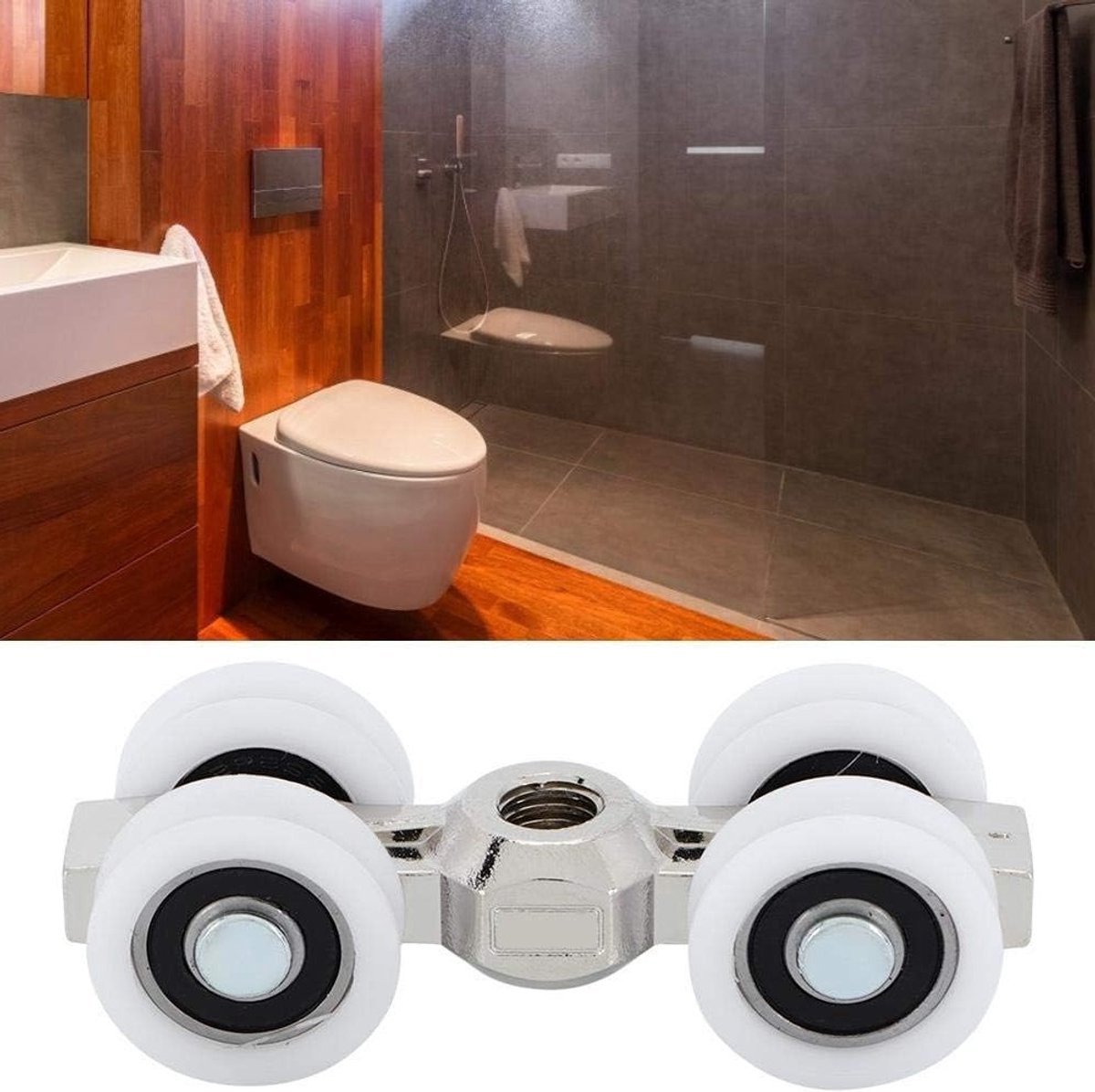Schuifdeurrijwielen voor douche, 4 stuks, hangende wielen, vervangingsonderdelen voor meubels en deuren