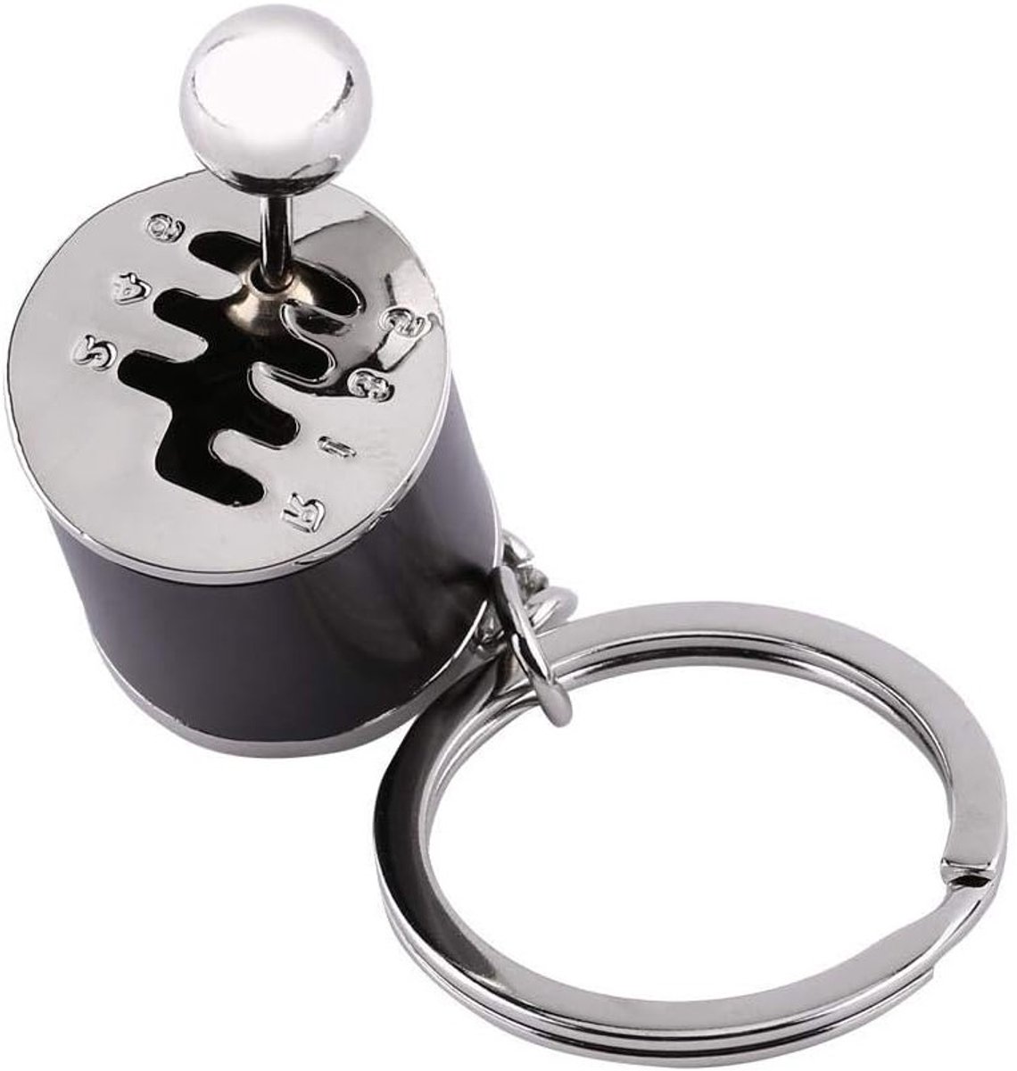 Creatieve Sleutelhanger met Zes Versnellingen, Metaal Sleutelring voor Auto Enthousiastelingen, Perfect Cadeau voor Autoliefhebbers
