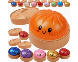 Giant Squishy Dumpling Glitter 10 cm – 2 Stuks(1 Oranje + 1 Mysterykleur) | Slow-rise squishy stressspeeltje | Anit-Stress - Fidget Squishy