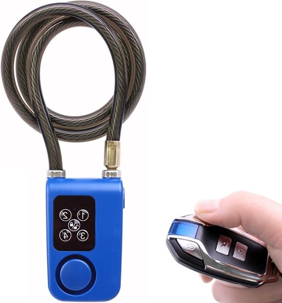 Slimme Fietsslot met Alarm - Draadloos, Waterdicht en Schokbestendig - 33 Inch Kabel voor Fiets, Motor en Scooter Veiligheid