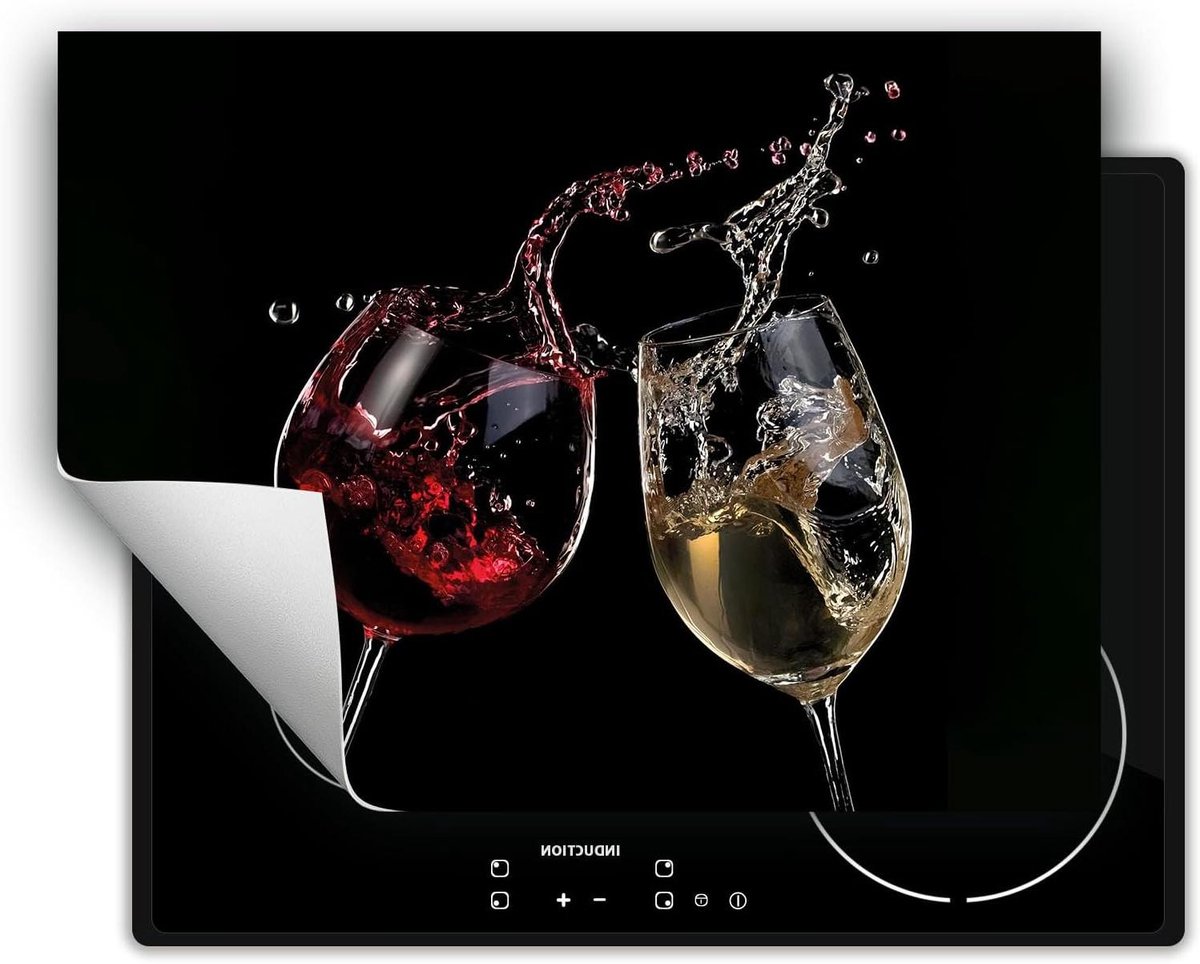Afdekplaat Inductiekookplaat - Inductie Beschermer Mat - Extra Werkruimte - Antislip Vinyl - 70x52 cm - Wijn Zwart