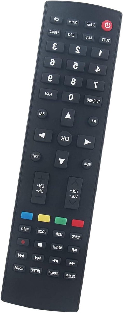 Afstandsbediening - IR Remote - TV Bediening - Directe Werking - 15 x 8 x 0.8 cm - Zwart