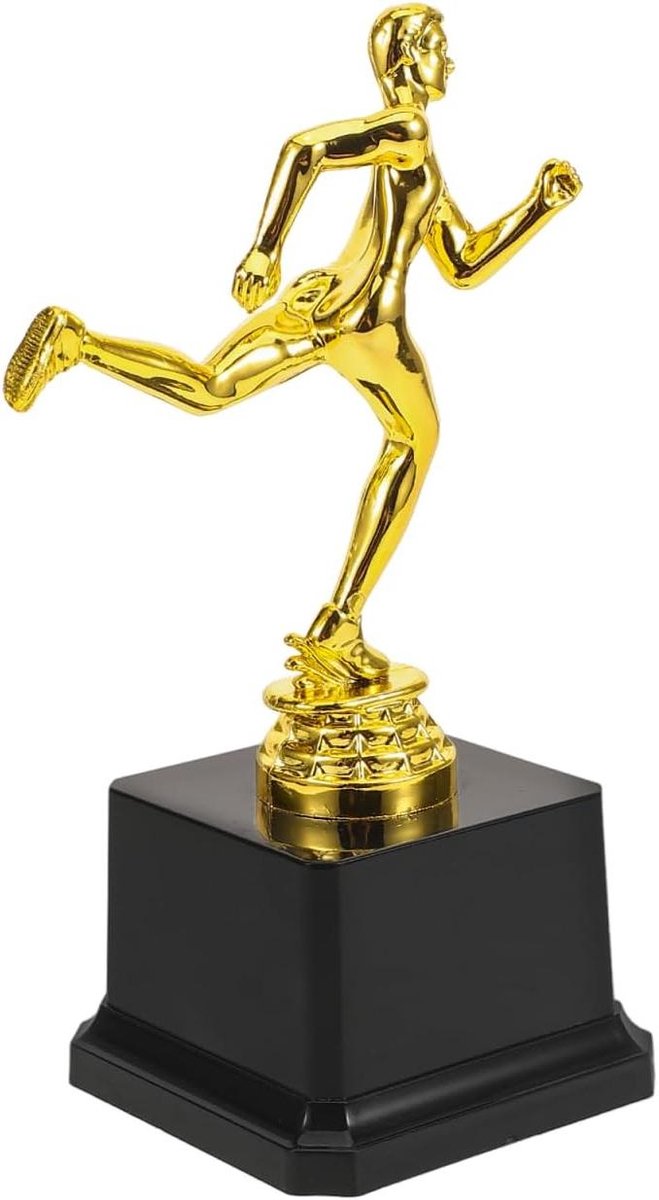 Sport Trofee - Winnaars Beker - Wedstrijd Prijs - Creatief Vormgegeven - 18 cm Hoog - Goud
