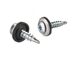 PAROTEC Trapeziumplatschroeven, zelfborende en zelftappende schroeven met EPDM-afdichtring, lenskop, TX20, 4,8mm x 20 mm, Gegalvaniseerd zilver, 250 stuks